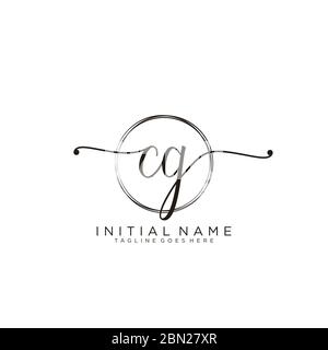 CG Initial letter handwriting and signature logo. A concept handwriting ...