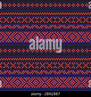 Christmas fair isle pattern background for fashion textiles, knitwear and graphics Stock Vector