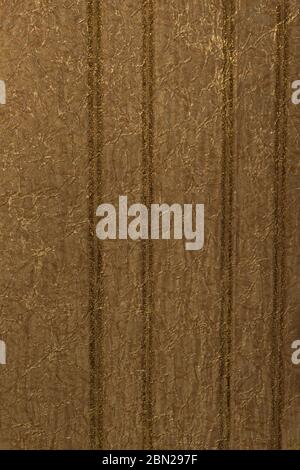 Golden crumpled texture of paper wallpaper with stripes Stock Photo