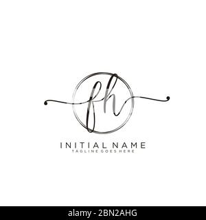 Initial FH logo template with modern frame. Minimalist FH letter logo ...