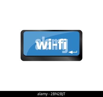 wi-fi button on computer keyboard. laptop key Stock Photo
