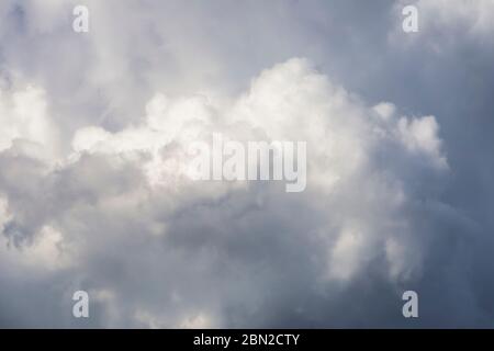white fluffy clouds in the sky Stock Photo