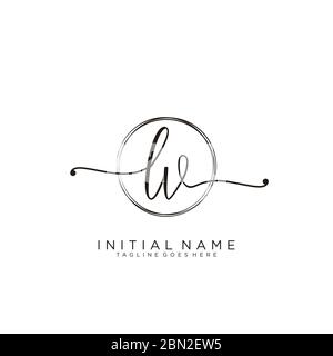 Letter lv signature logo template Royalty Free Vector Image