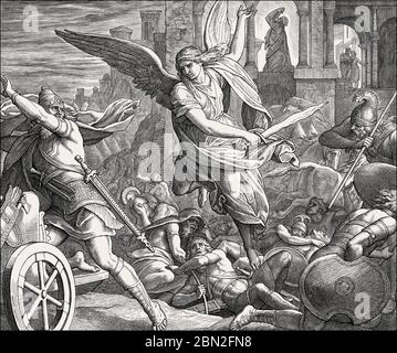 Jerusalem Delivered from Sennacherib, Old Testament, by Julius Schnorr von Carolsfeld Stock Photo