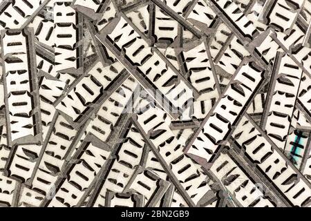 the word, World in Black and White in collage Stock Photo