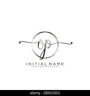 Initial Circle Letter OP Logo Design Vector Template. Abstract Minimal ...