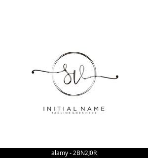 SV Letter Signature Logo Template elegant design logo Sign Symbol ...