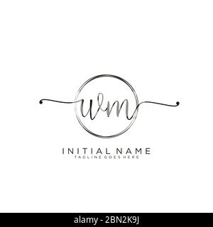 Initial Circle Letter WM Logo Design Vector Template. Initial Linked ...