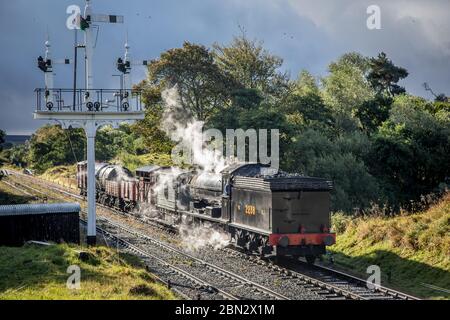 NE 'Q6' 0-8-0 No. 2238, Goathland on the North Yorkshire Moors Railway during their Autumn Steam Gala Stock Photo