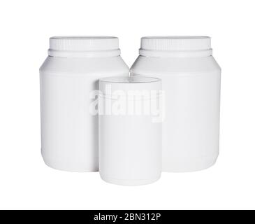 Empty protein powder container Stock Photo by ©michaklootwijk 69383153