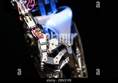 Close up view of robot's body and hands Stock Photo