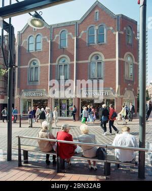 1997, Leeds city Centre, busy with shoppers, West Yorkshire, northern England, UK Stock Photo