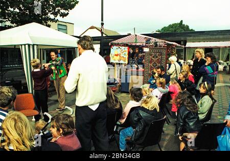 Pontefract market, West Yorkshire, northern England, shot on film & cross processed, in 1997 Stock Photo