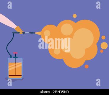 Antibacterial spray bottle and smoke vector design Stock Vector Image ...