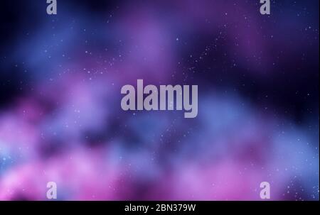 Realistic colored blue, purple and pink smoke on a black background. Vector illustration