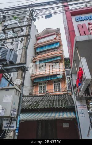 Vietnamese architecture. Unusual house. Vung Tau, Vietnam - FEBRUARY 28 2020 Stock Photo