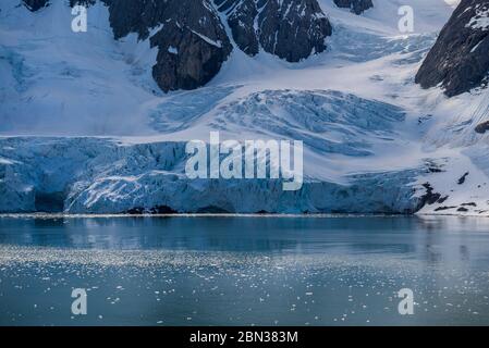 Arctic landscape with beautiful lighting in Svalbard Stock Photo