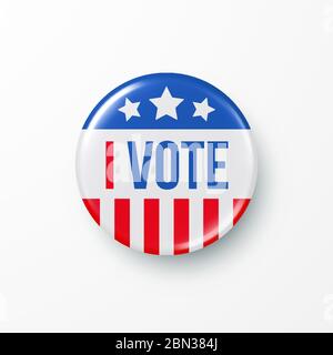 I Vote 2020 United States of America Presidential Election Button Design. Vector illustration Stock Vector