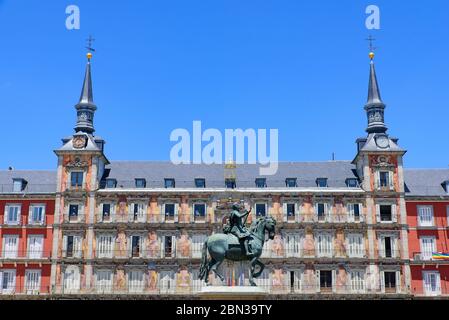 Plaza Mayor (Main Square), a public square in Madrid, Spain Stock Photo