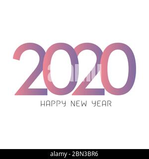 Happy New Year 2020 Text Design Patter. Stock Vector