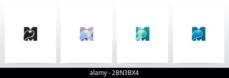 Waterdrop On Letter Logo Design M Stock Vector