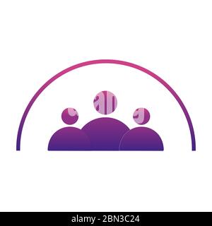 Creative people logo design template with circle. Stock Vector