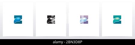Waterdrop On Letter Logo Design Z Stock Vector