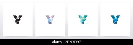 Waterdrop On Letter Logo Design Y Stock Vector