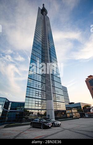 Fukuoka-Japan-0012Oct092019 fukuoka Tower during daylight from below. Stock Photo