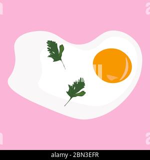 fried eggs breakfast. Healthy food in the morning Stock Vector