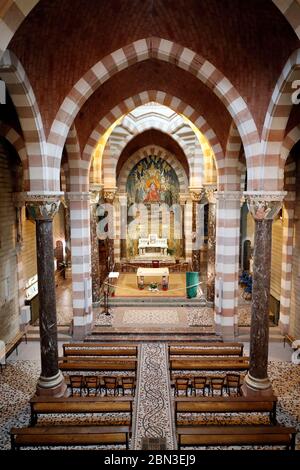 St Claude la Colombiere chapel. The nave.  Paray le Monial. France. Stock Photo