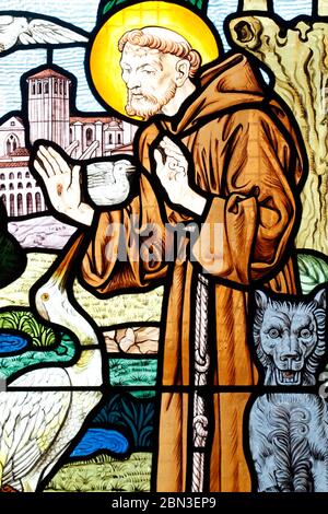 Saint Honore d'Eylau church. Stained glass window. St