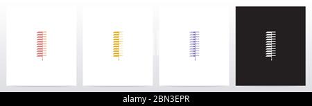 Window Blinds Letter Logo Design I Stock Vector