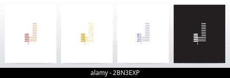 Window Blinds Letter Logo Design J Stock Vector