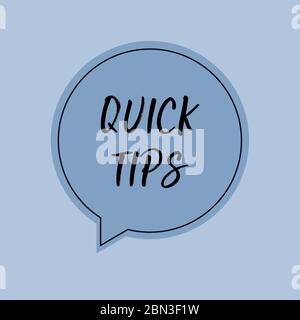 Phrase Quick Tips Concept, Flat Vector Illustration Stock Vector