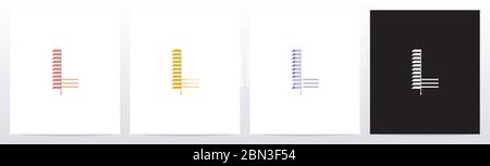 Window Blinds Letter Logo Design L Stock Vector