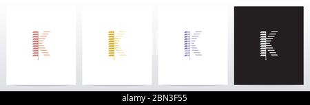 Window Blinds Letter Logo Design K Stock Vector