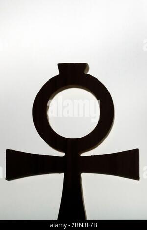 The Ankh,  symbol from ancient Egypt, known as the key of life or the cross of life. The ankh as a form of the Christian cross, symbolizing eternal li Stock Photo