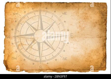 old vintage parchment with compass rose Stock Photo - Alamy
