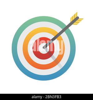 Target and arrow icon Isolated on White Background Stock Vector