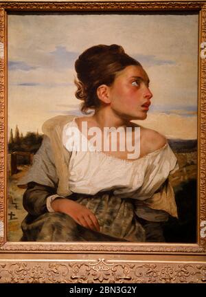 Eugene Delacroix, Orphan girl at the cemetery, oil on canvas, 1824. Stock Photo