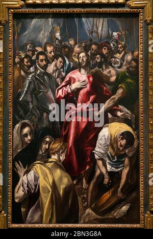 Greco's workshop. The disrobing of Christ (El Expolio),  c.1580-1585. Oil on canvas. Displayed at Le Grand Palais, Paris, France. Stock Photo