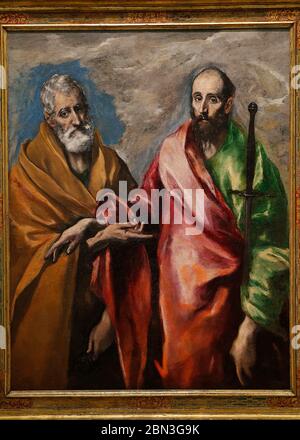 El Greco. Saint Peter and Saint Paul. 1600-1605. Oil on canvas. Displayed at Le Grand Palais, Paris, France. Stock Photo