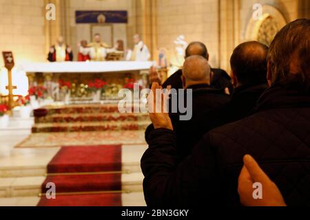 Sunday mass in Notre Dame du Liban church, Paris, France. Stock Photo