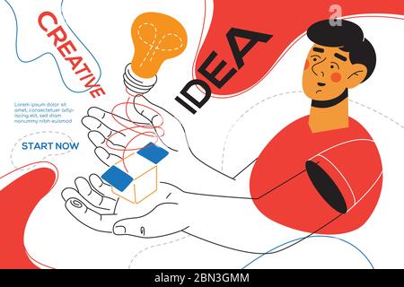 Creative idea - colorful flat design style web banner Stock Vector
