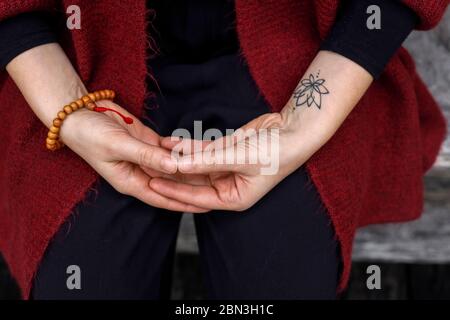 Zen sesshin (retreat) at Le Moulin de Vaux zen center, Sarthe, France. Stock Photo