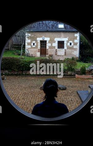 Zen sesshin (retreat) at Le Moulin de Vaux zen center, Sarthe, France. Stock Photo