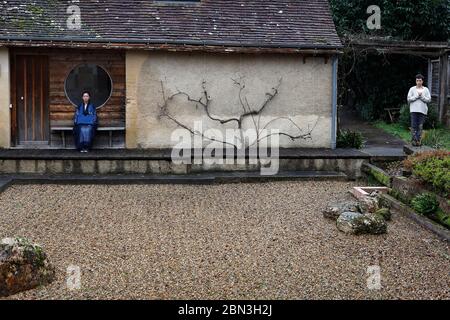 Zen sesshin (retreat) at Le Moulin de Vaux zen center, Sarthe, France. Stock Photo