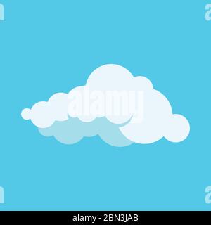 Cloud icon isolated on blue sky background. Stock Vector
