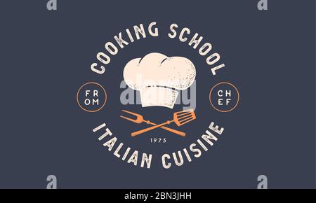 Food logo. Logo for Cooking school class Stock Vector